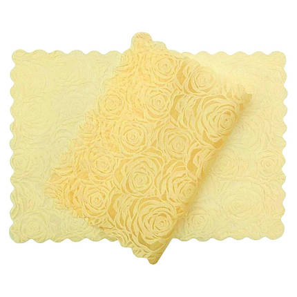 Набір серветок Flowers на полички в холодильник 4 шт 30х50 см жовтий, фото 3