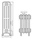 Чугунный ретро радиатор DERBY M 500/144, фото 7