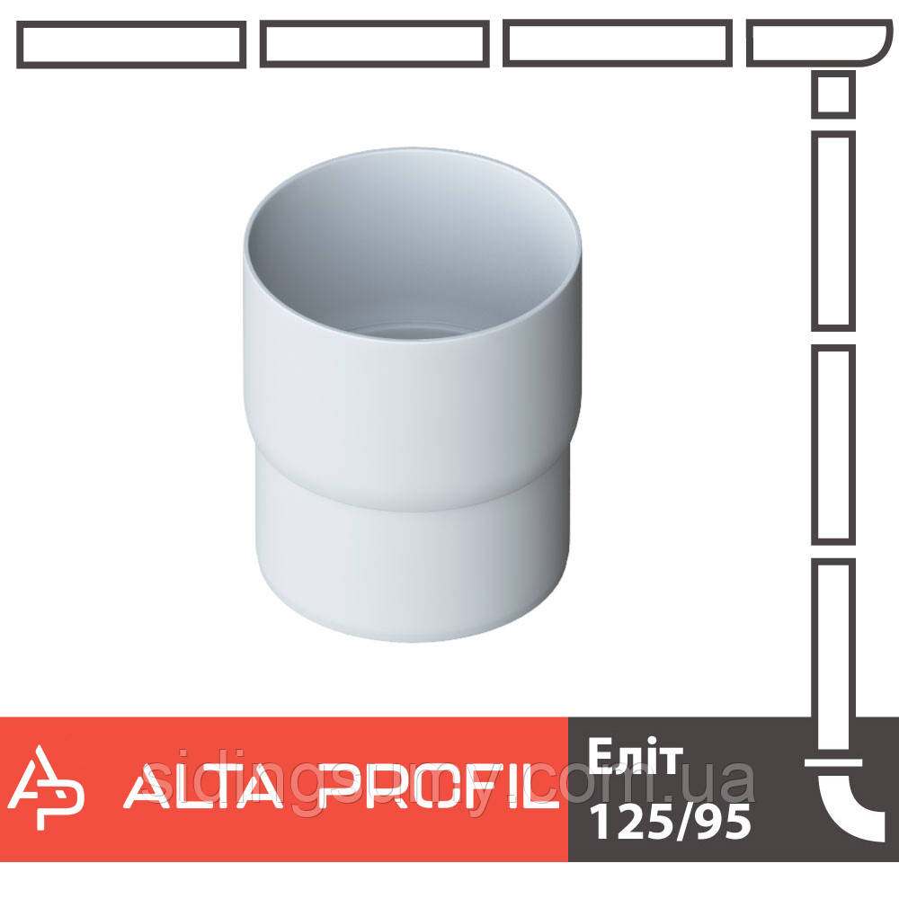 Муфта труби Альта-Профіль Стандарт 74 мм білий