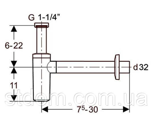 Сифон для умывальника Geberit 151.034.21.1 хром глянцевый - фото 2 - id-p308706174