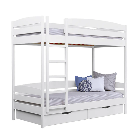 Двоярусне ліжко Дует Плюс від Естелла з вигнутими бортиками - дитяче ліжко з бука, фото 1