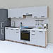 Бюджетна сучасна кухня 2.6 м, готовий модульний кухонний гарнітур у стилі лофт 260 см Opendoors, фото 3