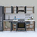 Бюджетна сучасна кухня 2.6 м, готовий модульний кухонний гарнітур у стилі лофт 260 см Opendoors, фото 2