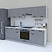 Бюджетна сучасна кухня 2.6 м, готовий модульний кухонний гарнітур у стилі лофт 260 см Opendoors, фото 6
