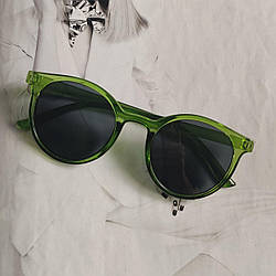 Дитячі круглі стильні окуляри сонцезахисні Зелений