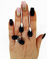 Срібний комплект прикрас «Тінь Онікса» — елегантна сила в кожному русі