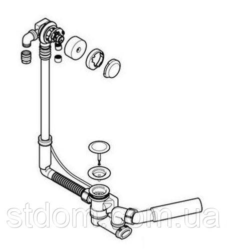 Слив-перелив для ванны с подводом воды Geberit Uniflex 150.710.21.1