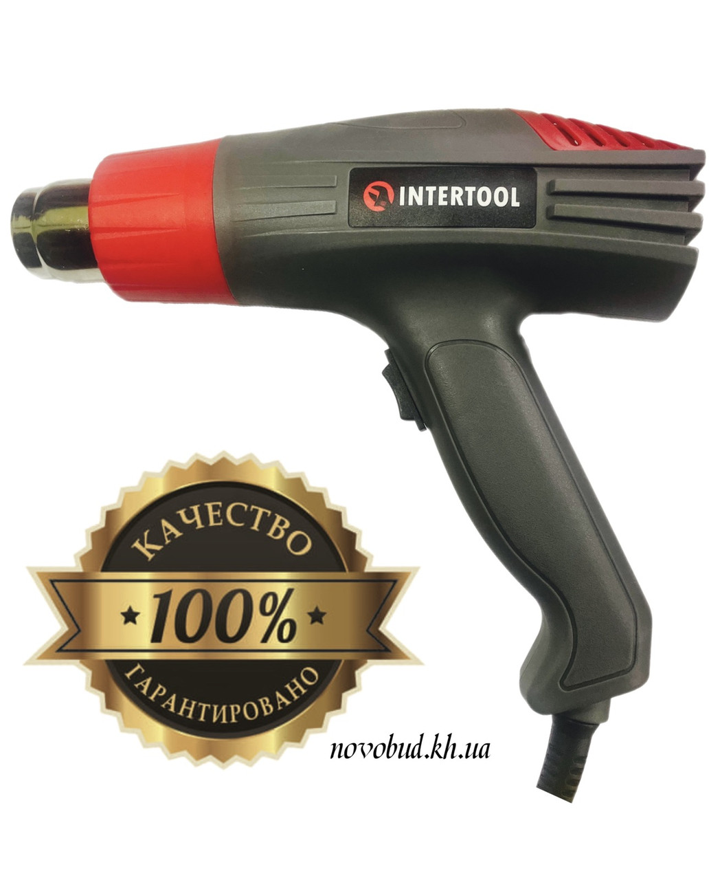 Фен технічний 2000 Вт, 2 режими, 400-600 °C, 300-500 л/хв INTERTOOL DT-2416
