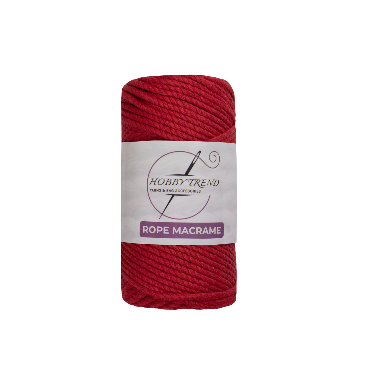 Бавовняний шнур макраме кручений Hobby Trend Rope. Червоний. 250 г, 50 м, 4 мм