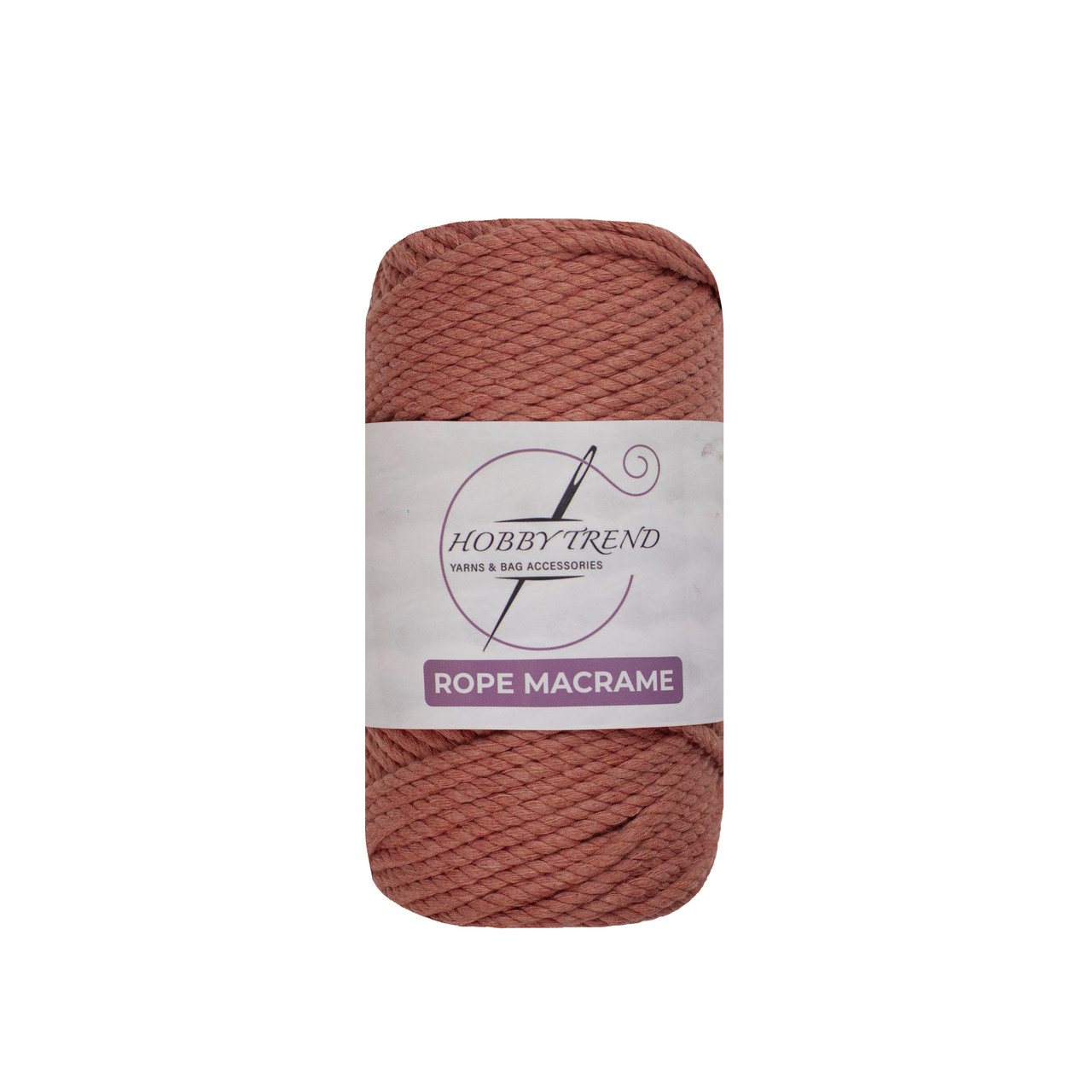 Бавовняний шнур макраме кручений Hobby Trend Rope. Цегляний. 250 г, 50 м, 4 мм