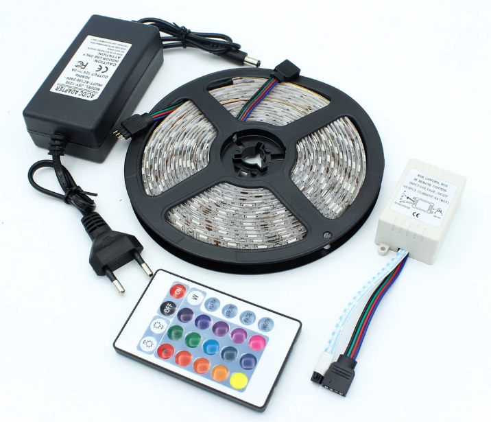 Светодиодная RGB лента 5050 с контроллером и пультом 5 метров влагозащищеная 12 вольт - фото 9 - id-p1822470944