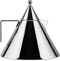 Дизайнерский чайник Alessi Il Conico 90017 с ручкой, нержавеющая сталь, 2 л, 4,2 x 22,5 x 6,5 см