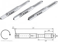 Мітчик ручний  HSSE (3шт.) M 4 x 0,7 BAER  (Німеччина)