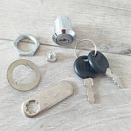 Циліндричний меблевий замок безпеки 555 для стійок/шафів/поштових ящиків 103-20 Сріблястий (KG-7568), фото 4