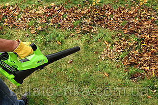 Повітродувка акумуляторна Greenworks G40ABK2 з АКБ 2Ah і ЗП, фото 4