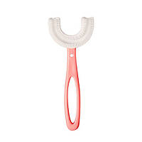 Детская U-образная зубная щетка капа 6-12 лет для девочек на 360 градусов Красная