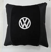 Авто подушка в салон Volkswagen экокожа антара логотип на выбор