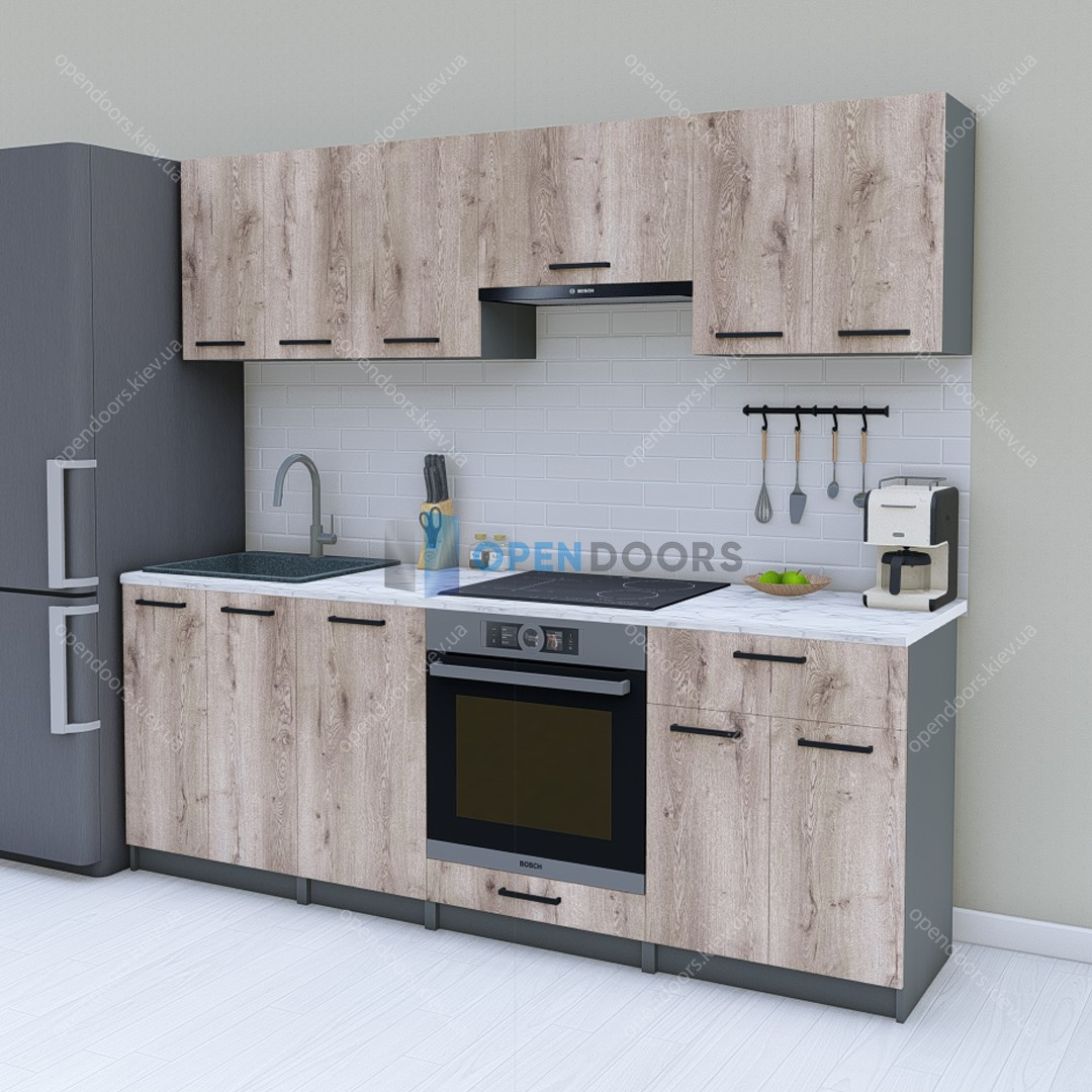 Невелика готова кухня 2.2 м, бюджетний кухонний гарнітур 220 см Opendoors