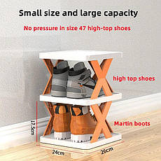 Складана Модульна полиця для взуття з 4 рівнями, фото 4