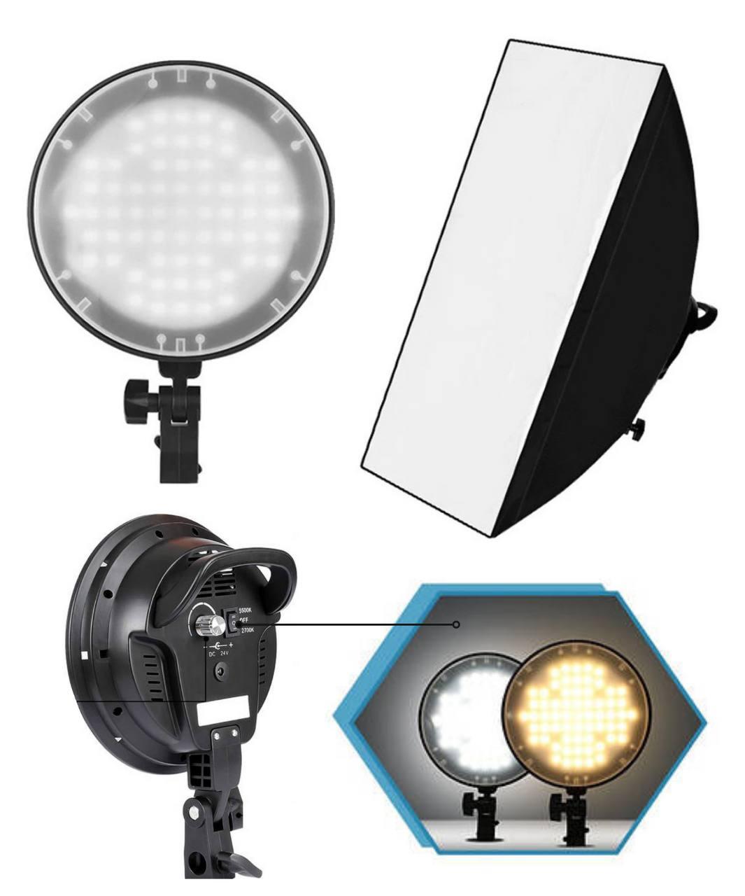 Постійне студійне LED-світло Prolighting 128 LED світлодіодів софтбокс 50х70 см (Без стійки)
