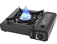 Портативная туристическая газовая плита с пьезоподжигом Portable gas stove c пластиковым кейсом + адаптер