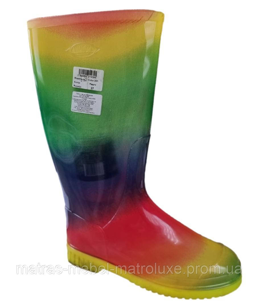 Чобіт 020 силікон райдужний (р.37)