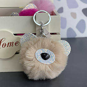 Брелок - пушок "Ведмедик з блискітками", мікс, Брелок "Мишка со стразами"