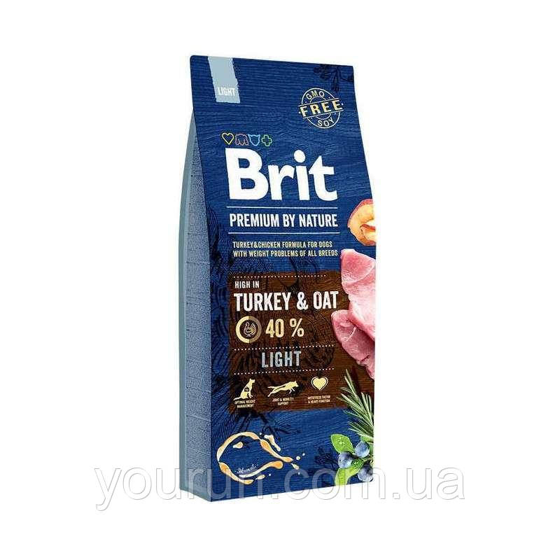 Brit Premium (Брит Преміум) Dog Light Turkey &Oats - Корм для собак з надмірною вагою 15 кг
