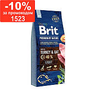 Brit Premium (Брит Премиум) Dog Light Turkey &Oats - Корм для собак с избыточным весом 15 кг