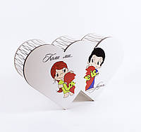 Коробочка деревянная два сердца "Когда мы...вместе..."