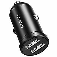 Автомобильное зарядное устройство Usams US-CC114 C20 2.4A Dual USB Mini, цвет черный