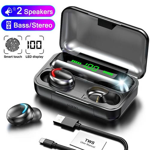 Купить Беспроводные наушники TWS F9-5С Черные Bluetooth сенсорные HD ...