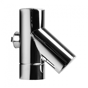 Трійник 45 градусів утеплений з ревізією нерж/нерж