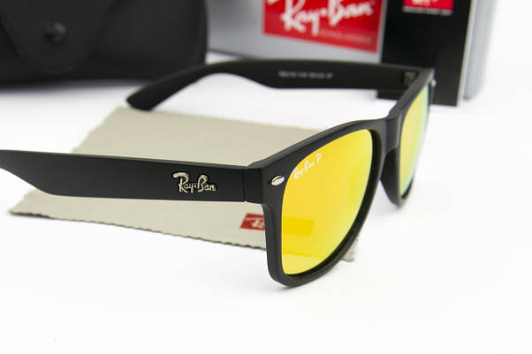 Сонцезахисні окуляри RAY BAN Wayfarer поляризаційні антивідблискові (арт. 2140P) персикові дзеркальні/матовий, фото 3