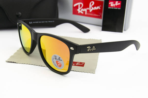 Сонцезахисні окуляри RAY BAN Wayfarer поляризаційні антивідблискові (арт. 2140P) персикові дзеркальні/матовий, фото 6