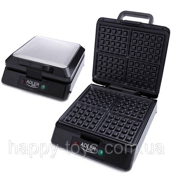 Вафельница для бельгийских вафель (4 вафли, 1500 Вт) Adler AD 3036 (ID ...
