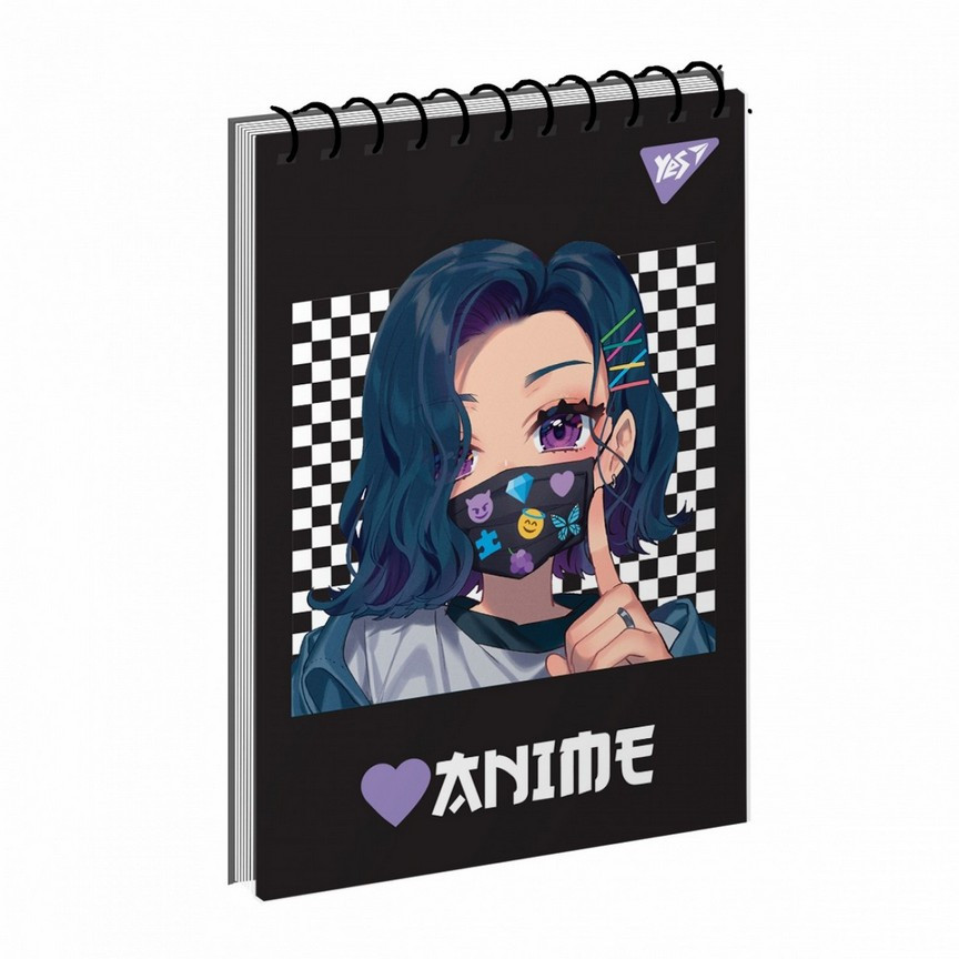 Блокнот А7 80арк., в клітинку, на спіралі (верхня), м'яка обкладинка Yes Anime Tokyo