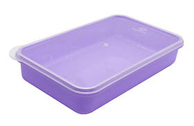 Ємність харчова прямокутна з кришкою лаванда 0,5л (ПолімерАгро) 18х11х3 см