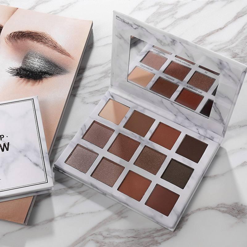 Палетка тіней для макіяжу на 12 відтінків Marble, фото 1