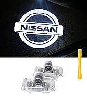 Подсветка двери с логотипом Nissan Ниссан Old Teana (04-07) GT-R (09-17) Murano (11-13) 2шт