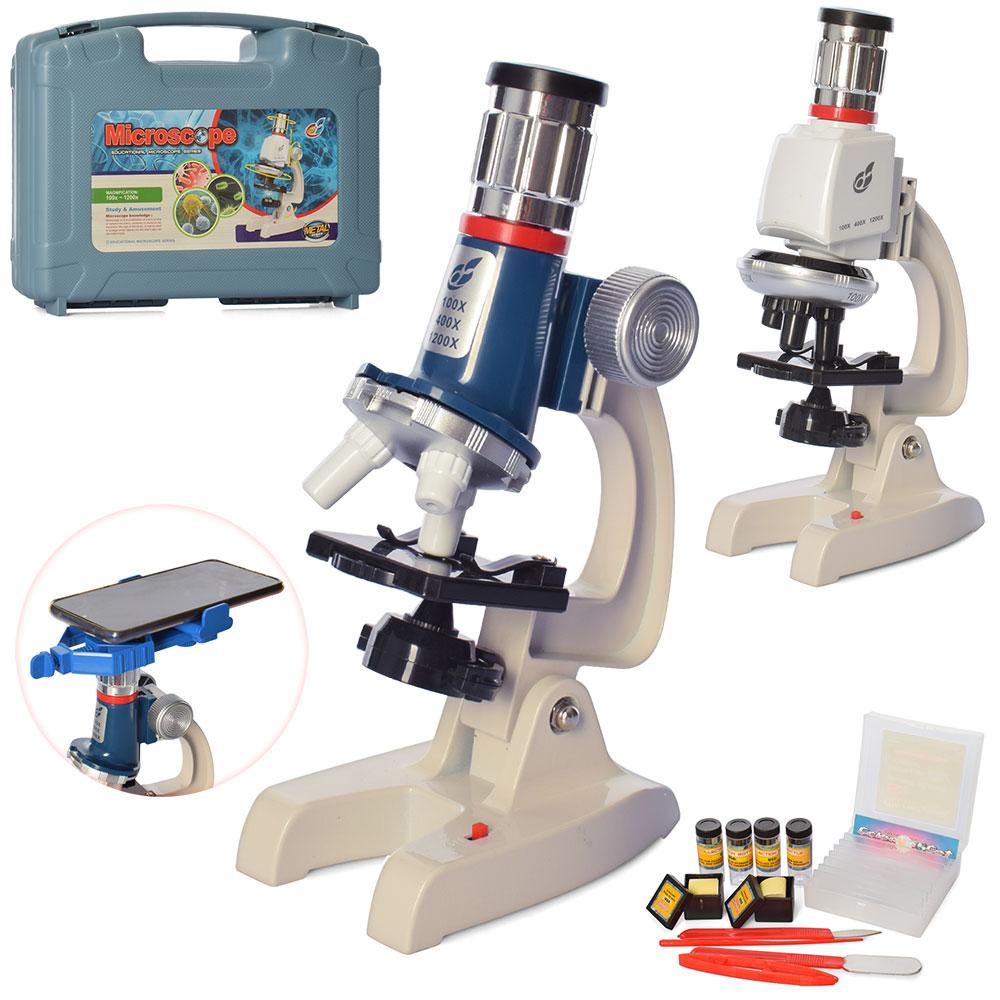 Микроскоп детский в чемодане (2 цвета, свет, пробирки, инструменты, на батарейках) C2170-C2171 - фото 1 - id-p1822591252