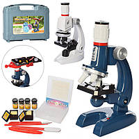 Микроскоп детский в чемодане (2 цвета, свет, пробирки, инструменты, на батарейках) C2172-C2173