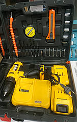 Дрель-Шуруповерт аккумуляторный (24w, 5 ah) в чемоданчике с набором насадок 2 аккумулятора.