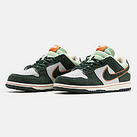 Зелені з білим чоловічі кроссівки Nike SB Dunk Low. Стильне чоловіче взуття Найк СБ Данк., фото 2