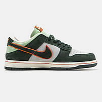 Зелені з білим чоловічі кроссівки Nike SB Dunk Low. Стильне чоловіче взуття Найк СБ Данк., фото 5