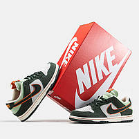 Зелені з білим чоловічі кроссівки Nike SB Dunk Low. Стильне чоловіче взуття Найк СБ Данк., фото 6