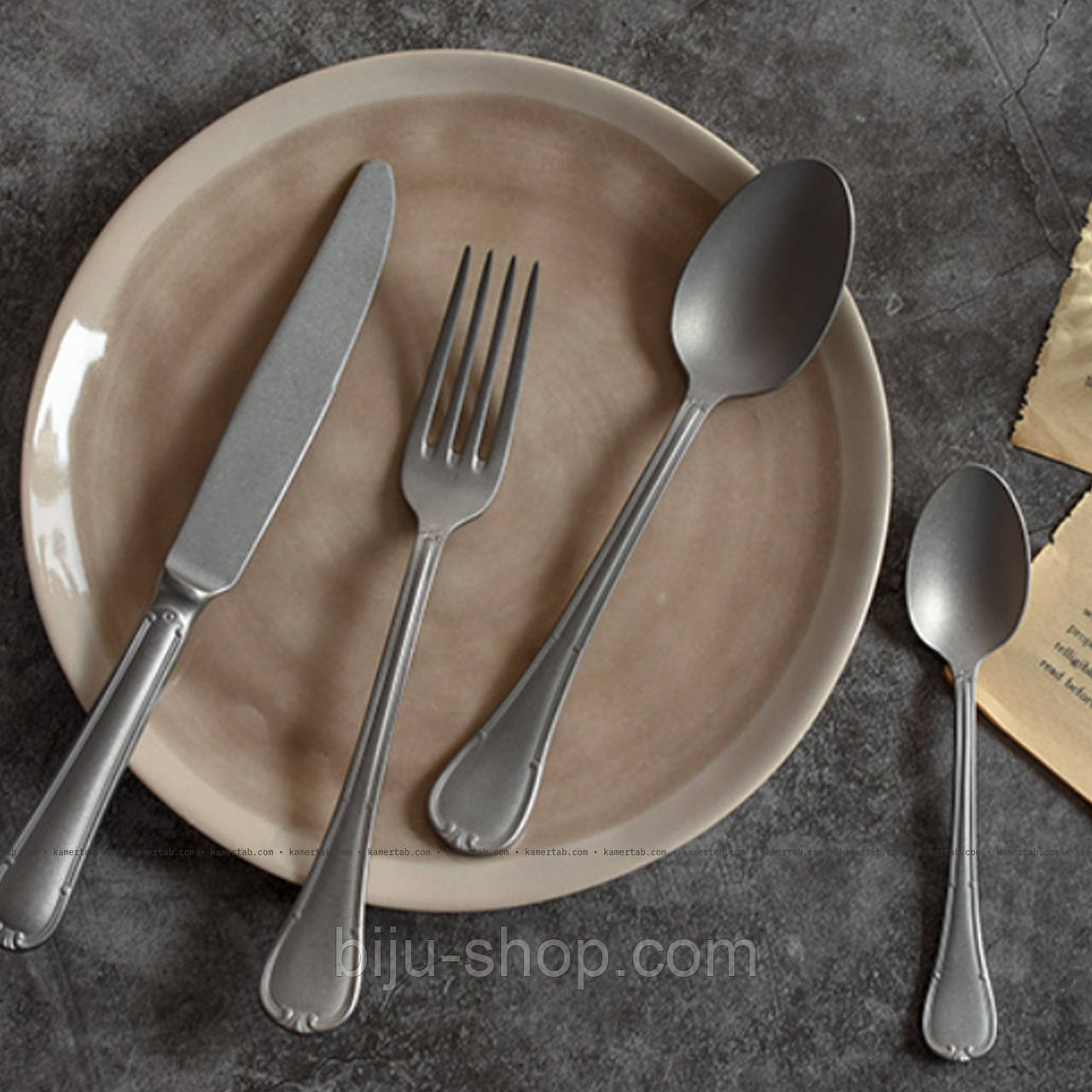 Столове приладдя elegance vintage stonewash, виделка, ложка супова, ложка чайна та ін (поштучно)
