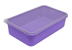 Ємність харчова прямокутна з кришкою лаванда 0,7л (ПолімерАгро) 18х11х5 см