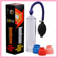 Чоловіча вакуумна помпа з насадками 3 шт., Насос тренажер для збільшення пінису, Інтимні іграшки