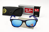 Солнцезащитные очки RAY BAN UV400 (арт. 2140P) синие зеркальные стекла\синяя оправа